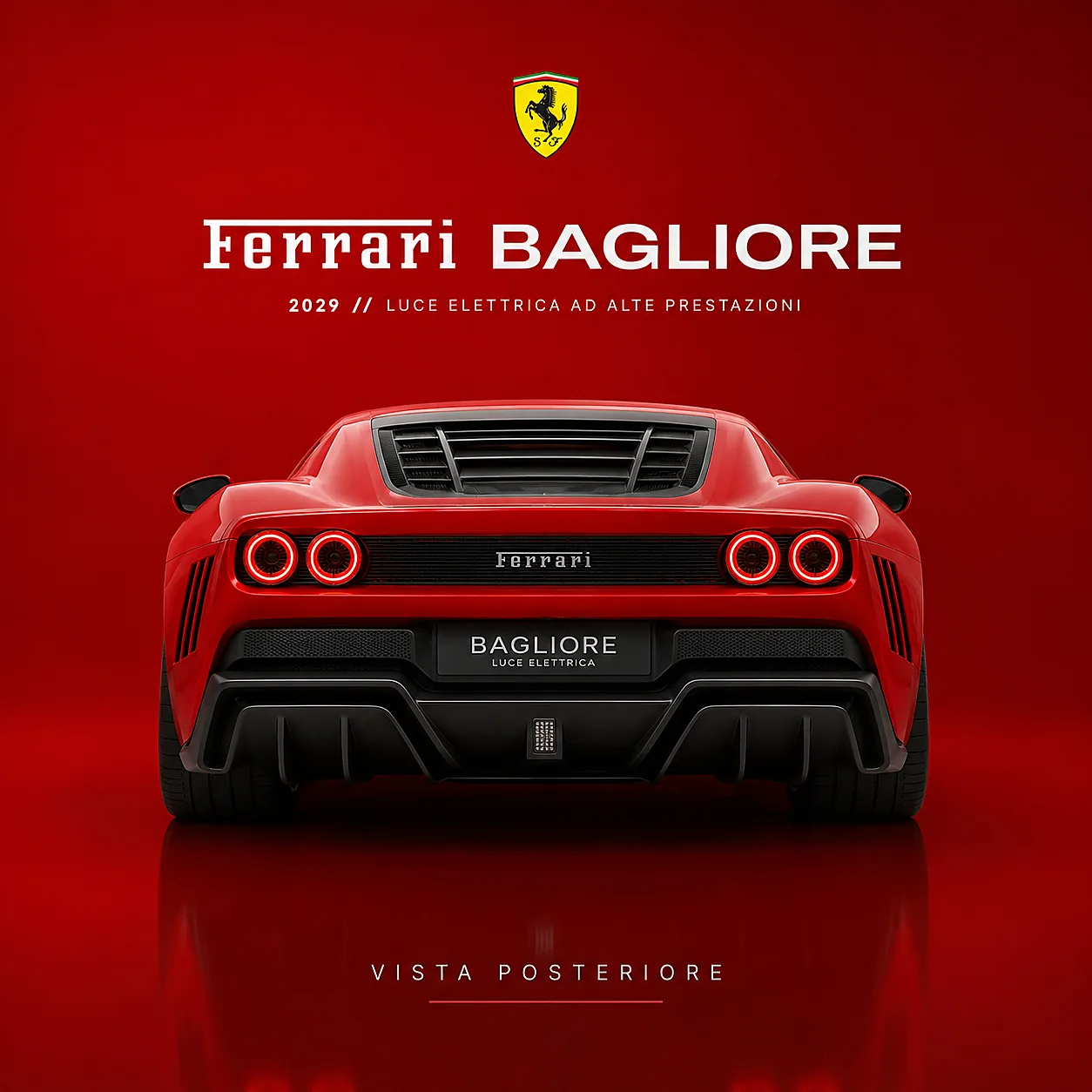 Ferrari Bagliore, vista posteriore