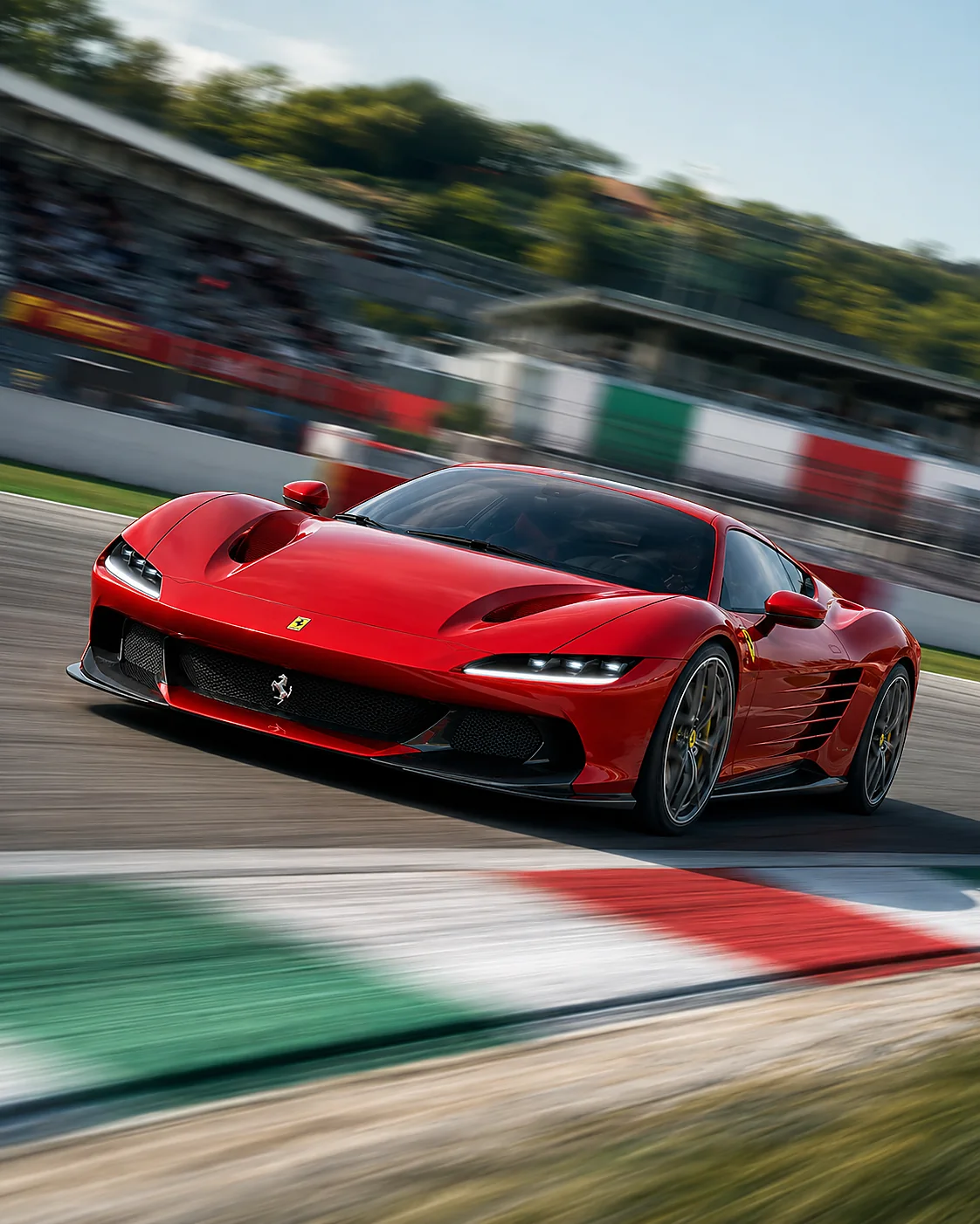 Ferrari Bagliore in pista con effetto movimento